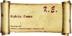 Kubis Emma névjegykártya