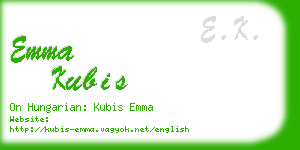 emma kubis business card